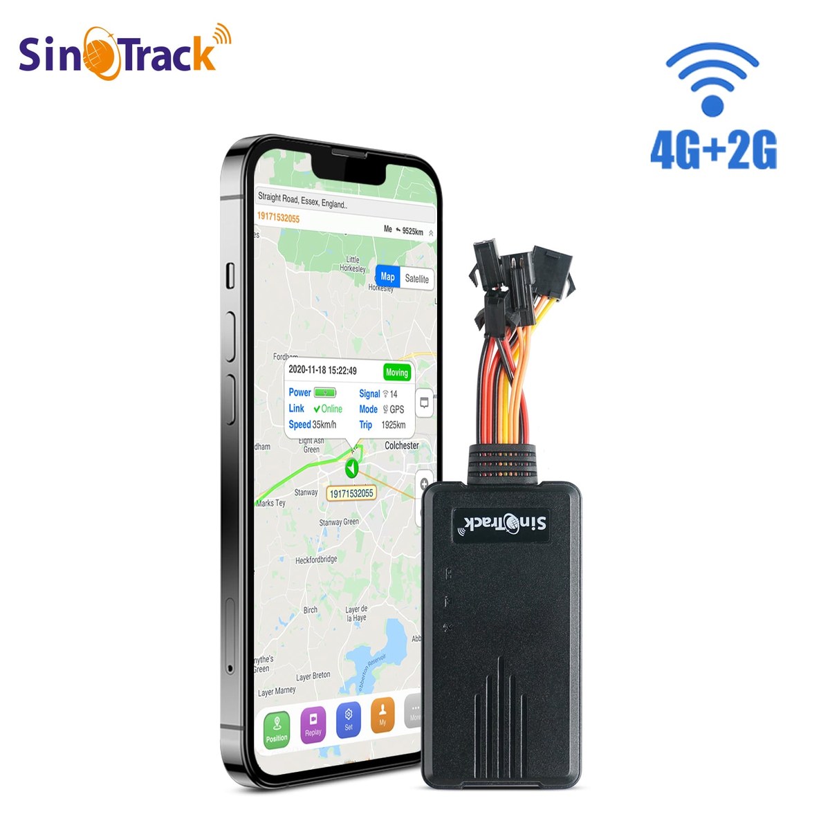 Traceur GPS 4G SinoTrack ST-906L avec micro, bouton SOS et coupe-moteur